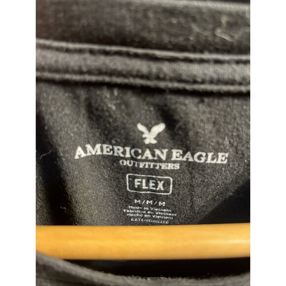 American Eagle Outfitters Flex Men Medium Black Crew Neck Graphic T-shirt - Picture 2 of 11